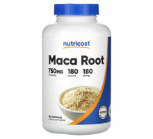 Суперфуды Nutricost, Корень маки, 750 мг, 180 капсул