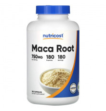 Суперфуды Nutricost, Корень маки, 750 мг, 180 капсул