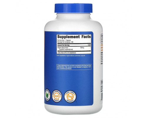 Суперфуды Nutricost, Корень маки, 750 мг, 180 капсул Суперфуды Nutricost, Корень маки, 750 мг, 180 капсул