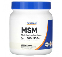 Глюкозамин, Хондроитин, МСМ Nutricost, МСМ, без добавок, 500 г (17,9 унции)