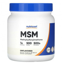 Глюкозамин, Хондроитин, МСМ Nutricost, МСМ, без добавок, 500 г (17,9 унции)