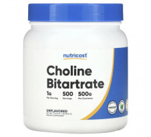 Витамины группы B Nutricost, холин битартрат, без добавок, 500 г (1,1 фунта)