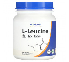 Аминокислоты Nutricost, L-лейцин, без добавок, 5 г (500 г)