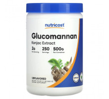 Клетчатка Nutricost, Экстракт глюкоманнана конжака, без добавок, 500 г (17,6 унции)
