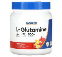 Аминокислоты Nutricost, L-глютамин, фруктовый пунш, 500 г (17,9 унции)