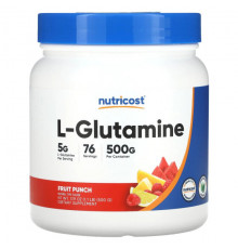 Аминокислоты Nutricost, L-глютамин, фруктовый пунш, 500 г (17,9 унции)