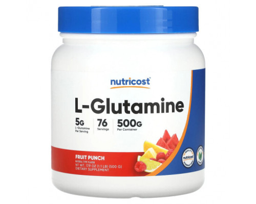 Аминокислоты Nutricost, L-глютамин, фруктовый пунш, 500 г (17,9 унции) Аминокислоты Nutricost, L-глютамин, фруктовый пунш, 500 г (17,9 унции)