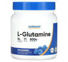 Аминокислоты Nutricost, L-глютамин, голубая малина, 500 г (17,6 унции)
