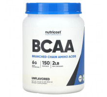 Аминокислоты Nutricost, Performance, BCAA, без добавок, 900 г (2 фунта)