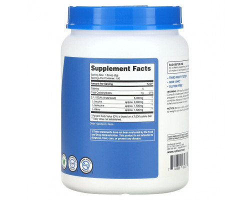 Аминокислоты Nutricost, Performance, BCAA, без добавок, 900 г (2 фунта) Аминокислоты Nutricost, Performance, BCAA, без добавок, 900 г (2 фунта)