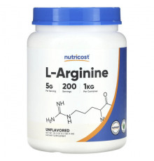 Аминокислоты Nutricost, L-аргинин, без добавок, 1 кг (35,3 унции)