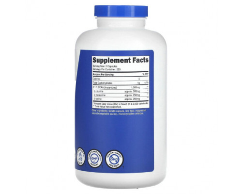 Аминокислоты Nutricost, BCAA, для результативности, 500 мг, 500 капсул Аминокислоты Nutricost, BCAA, для результативности, 500 мг, 500 капсул