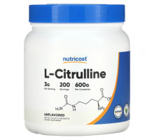 Аминокислоты Nutricost, L-цитруллин, без добавок, 600 г (21,2 унции)