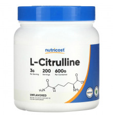 Аминокислоты Nutricost, L-цитруллин, без добавок, 600 г (21,2 унции)