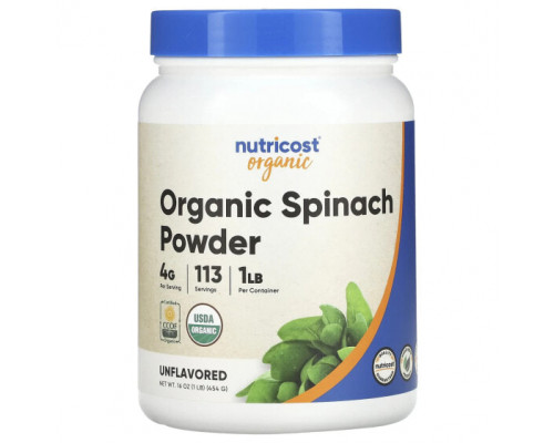Зелень и зеленые овощи Nutricost, Органический шпинат в порошке, без добавок, 454 г (1 фунт) Зелень и зеленые овощи Nutricost, Органический шпинат в порошке, без добавок, 454 г (1 фунт)