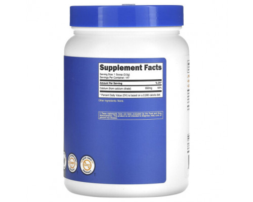 Кальций Nutricost, цитрат кальция, без вкусовых добавок, 500 г (17,6 унции) Кальций Nutricost, цитрат кальция, без вкусовых добавок, 500 г (17,6 унции)