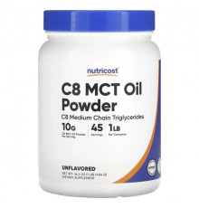 Для похудения и контроля веса Nutricost, Масло C8 MCT в порошке, без ароматизаторов, 454 г (16,2 унции)
