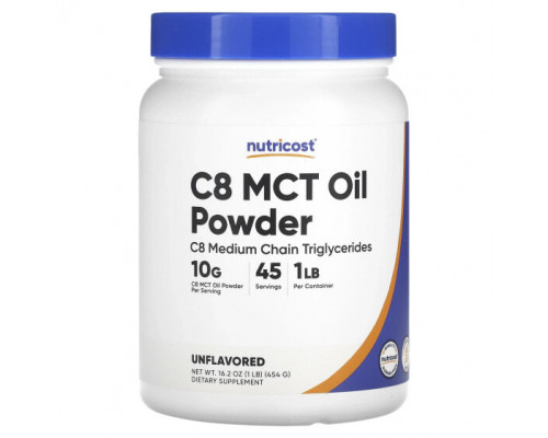 Для похудения и контроля веса Nutricost, Масло C8 MCT в порошке, без ароматизаторов, 454 г (16,2 унции) Для похудения и контроля веса Nutricost, Масло C8 MCT в порошке, без ароматизаторов, 454 г (16,2 унции)