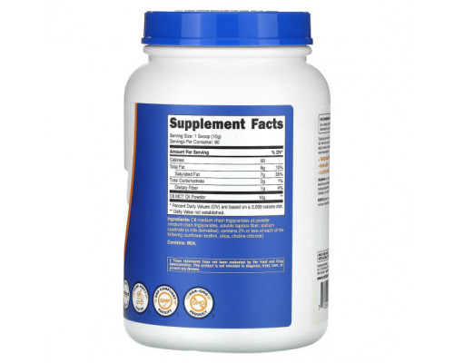 Для похудения и контроля веса Nutricost, Масло C8 MCT в порошке, без добавок, 907 г (2 фунта) Для похудения и контроля веса Nutricost, Масло C8 MCT в порошке, без добавок, 907 г (2 фунта)