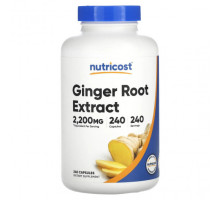 Имбирь и куркума Nutricost, Экстракт корня имбиря, 2200 мг, 240 капсул