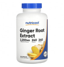 Имбирь и куркума Nutricost, Экстракт корня имбиря, 2200 мг, 240 капсул