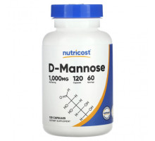 Женское здоровье Nutricost, D-манноза, 500 мг, 120 капсул