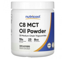 Для похудения и контроля веса Nutricost, C8, порошок из масла MCT, без добавок, 227 г (8 унций)