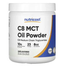 Для похудения и контроля веса Nutricost, C8, порошок из масла MCT, без добавок, 227 г (8 унций)