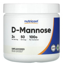 Женское здоровье Nutricost, D-манноза, без добавок, 100 г (3,5 унции)