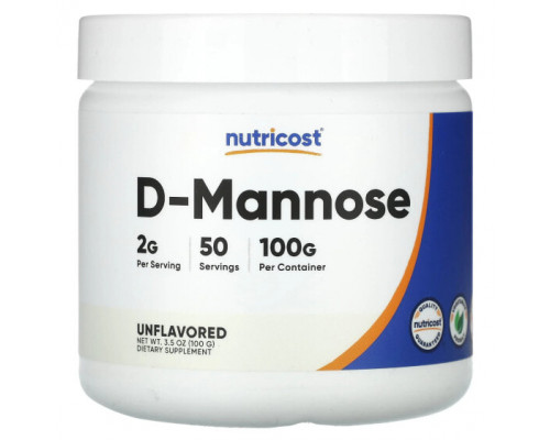 Женское здоровье Nutricost, D-манноза, без добавок, 100 г (3,5 унции) Женское здоровье Nutricost, D-манноза, без добавок, 100 г (3,5 унции)