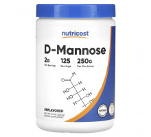 Женское здоровье Nutricost, D-манноза, без добавок, 250 г (8,9 унции)