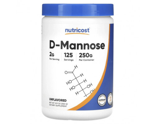 Женское здоровье Nutricost, D-манноза, без добавок, 250 г (8,9 унции) Женское здоровье Nutricost, D-манноза, без добавок, 250 г (8,9 унции)