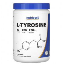 Аминокислоты Nutricost, L-тирозин, без добавок, 250 г (8,8 унции)