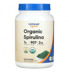 Водоросли Nutricost, Органическая спирулина, без добавок, 907 г (32,4 унции)