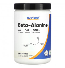 Аминокислоты Nutricost, Бета-аланин, без добавок, 500 г (17,6 унции)