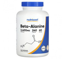 Аминокислоты Nutricost, Бета-аланин, 850 мг, 240 капсул