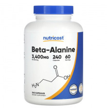 Аминокислоты Nutricost, Бета-аланин, 850 мг, 240 капсул