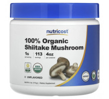 Грибы Nutricost, 100% органический гриб шиитаке, без добавок, 113 г (4 унции)