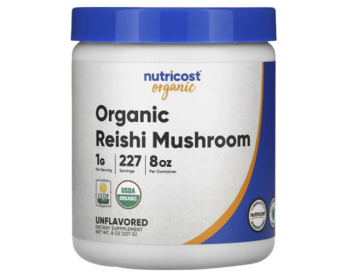 Грибы Nutricost, органический гриб рейши, без добавок, 227 г (8 унций) Грибы Nutricost, органический гриб рейши, без добавок, 227 г (8 унций)