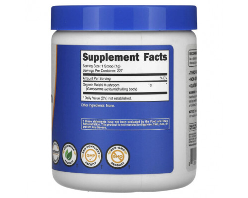 Грибы Nutricost, органический гриб рейши, без добавок, 227 г (8 унций) Грибы Nutricost, органический гриб рейши, без добавок, 227 г (8 унций)