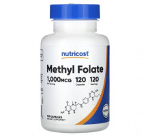 Витамины группы B Nutricost, Метилфолат, 1000 мкг, 120 капсул