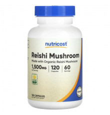 Грибы Nutricost, Гриб рейши, 750 мг, 120 капсул