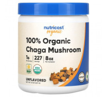 Грибы Nutricost, 100% органический гриб чага, без добавок, 227 г (8 унций)