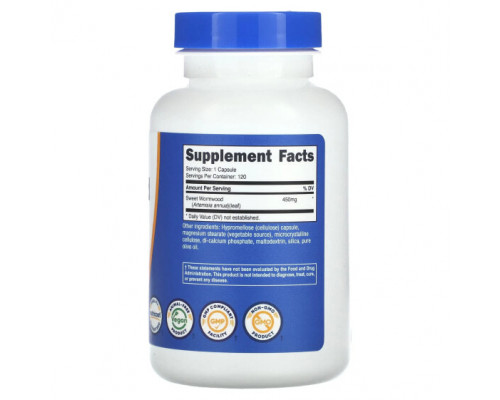 Для пищеварительной системы Wormwood, 450 mg, 120 Capsules Для пищеварительной системы Wormwood, 450 mg, 120 Capsules