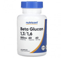 Бета-глюкан Nutricost, бета-глюкан 1,3/1,6, 500 мг, 60 капсул