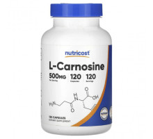 Аминокислоты Nutricost, L-карнозин, 500 мг, 120 капсул