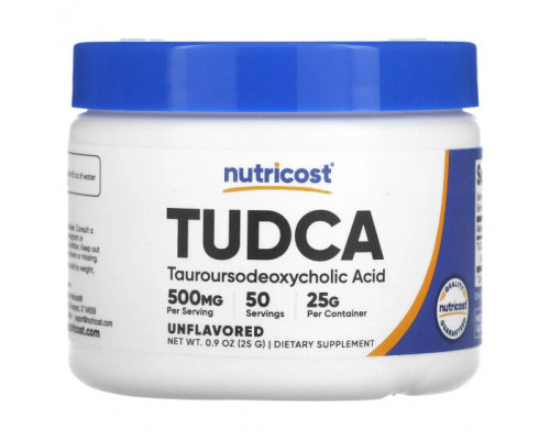 Для здоровья печени Nutricost, TUDCA, без добавок, 25 г (0,9 унции) Для здоровья печени Nutricost, TUDCA, без добавок, 25 г (0,9 унции)