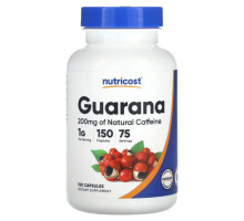 Зеленый кофе и гуарана Nutricost, Гуарана, 500 мг, 150 капсул