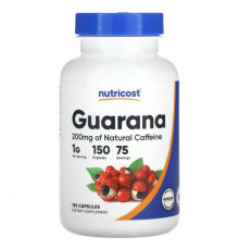 Зеленый кофе и гуарана Nutricost, Гуарана, 500 мг, 150 капсул