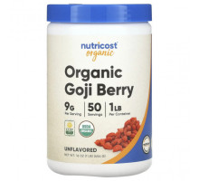 Суперфуды Nutricost, органические ягоды годжи, без добавок, 454 г (1 фунт)